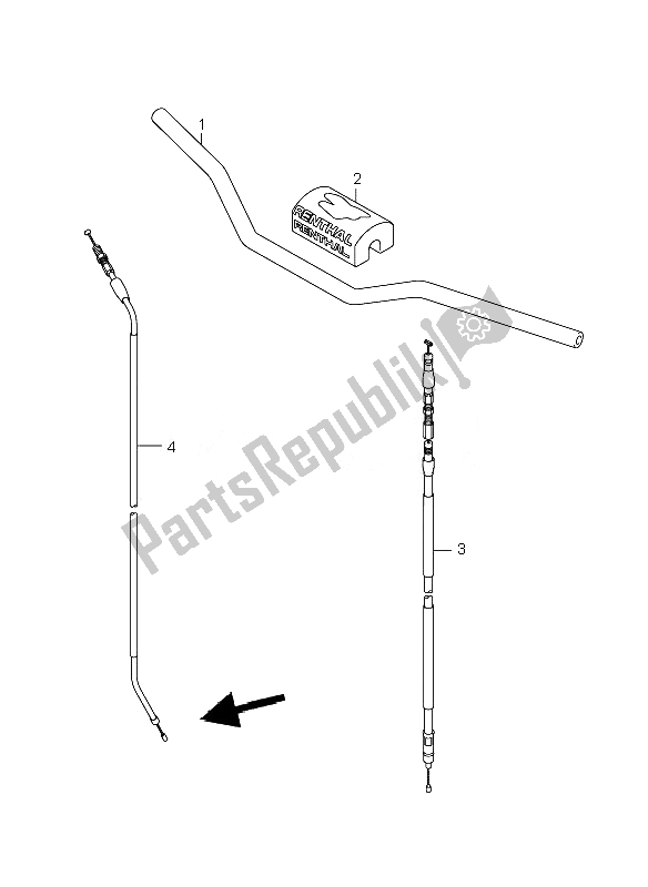 All parts for the Handle Bar of the Suzuki RM 250 2007