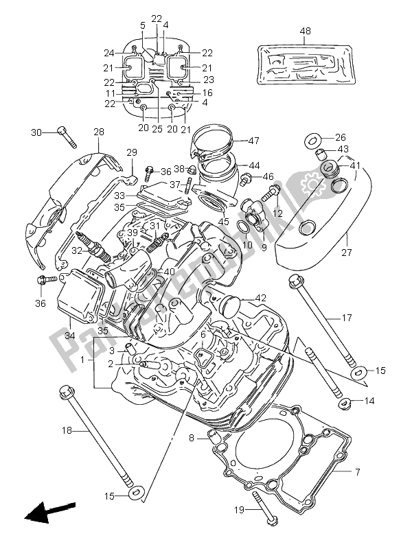 Toutes les pièces pour le Culasse (avant) du Suzuki VS 800 Intruder 2000