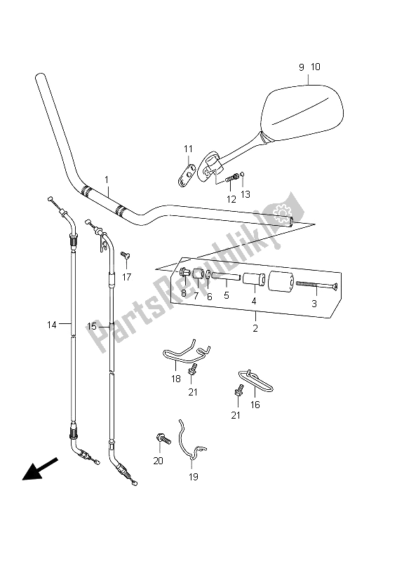 All parts for the Handlebar of the Suzuki GSX 650 FA 2012