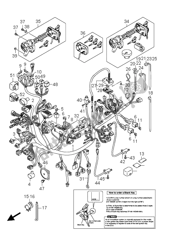 Todas las partes para Mazo De Cables (an650a E51) de Suzuki AN 650A Burgman Executive 2009