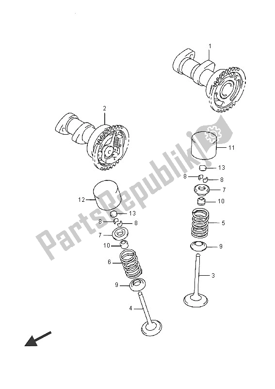 All parts for the Camshaft & Valve of the Suzuki RM Z 250 2016