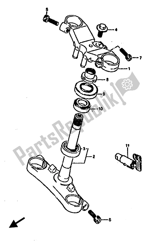 Toutes les pièces pour le Potence De Direction du Suzuki RG 500 Gamma 1986