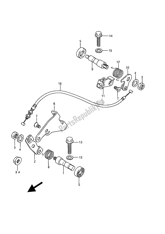 All parts for the Decomp Shaft of the Suzuki VS 1400 Glpf Intruder 1991