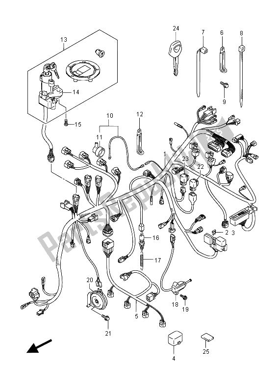 Wszystkie części do Wi? Zka Przewodów (gsf650a) Suzuki GSF 650 Sasa Bandit 2012