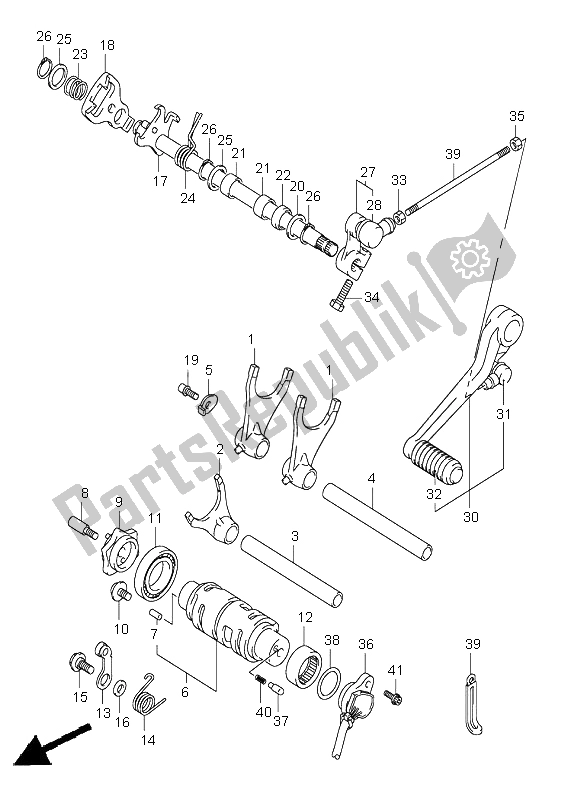 Alle onderdelen voor de Schakelen van de Suzuki GSX R 1000 2004