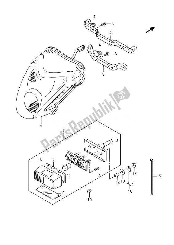 Toutes les pièces pour le Feu Arrière Combiné (gsx1300ra E19) du Suzuki GSX 1300 RA Hayabusa 2014