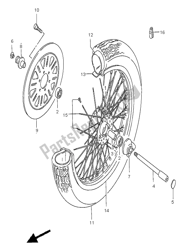 Tutte le parti per il Ruota Anteriore del Suzuki VS 800 Intruder 2005