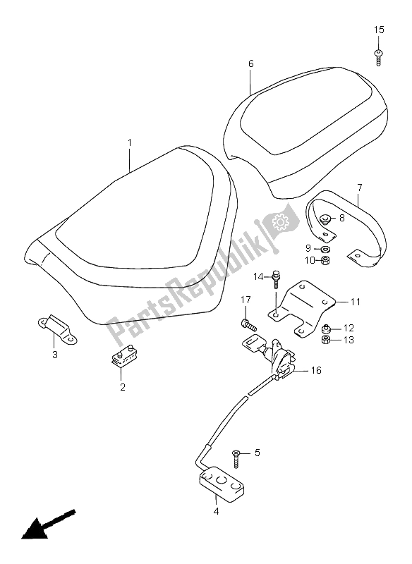 Tutte le parti per il Posto A Sedere del Suzuki VZ 800 Marauder 2002