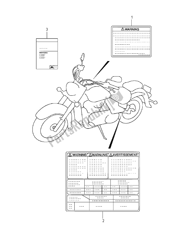 Todas las partes para Etiqueta (vl800c E19) de Suzuki VL 800 CT Intruder 2014