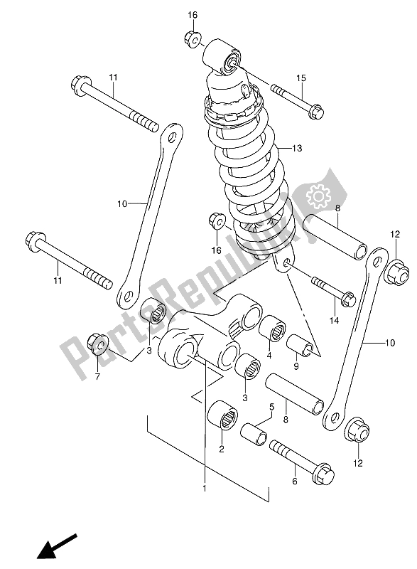 Todas las partes para Palanca De Amortiguación Trasera de Suzuki RF 600 RU 1993