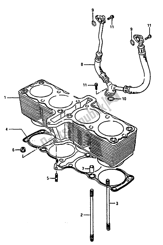 Toutes les pièces pour le Cylindre du Suzuki GSX R 1100 1986