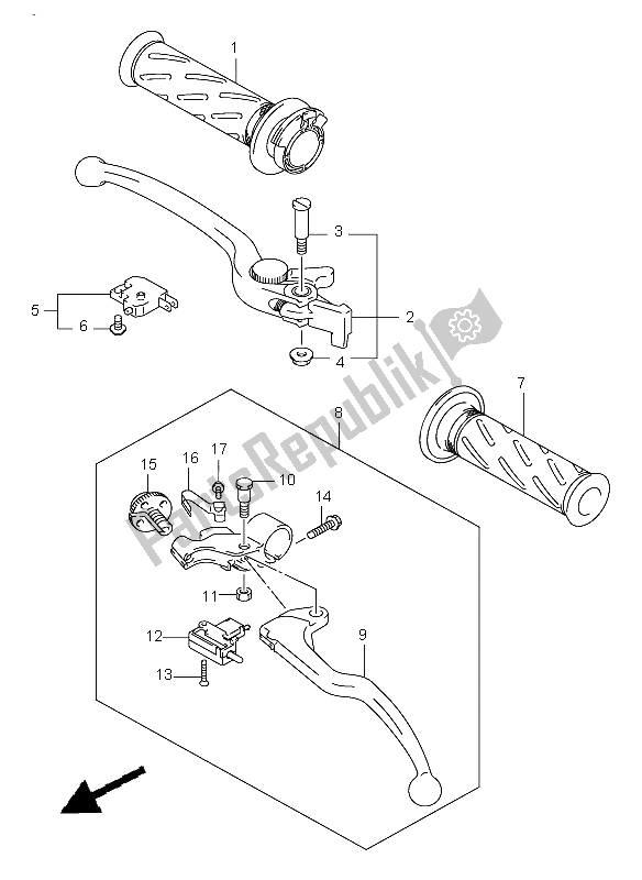 Tutte le parti per il Leva Della Maniglia del Suzuki GSX R 600 2002