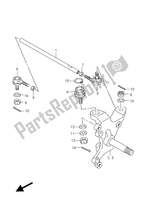 All parts for the Steering Knuckle of the Suzuki LT F 250 Ozark 2010