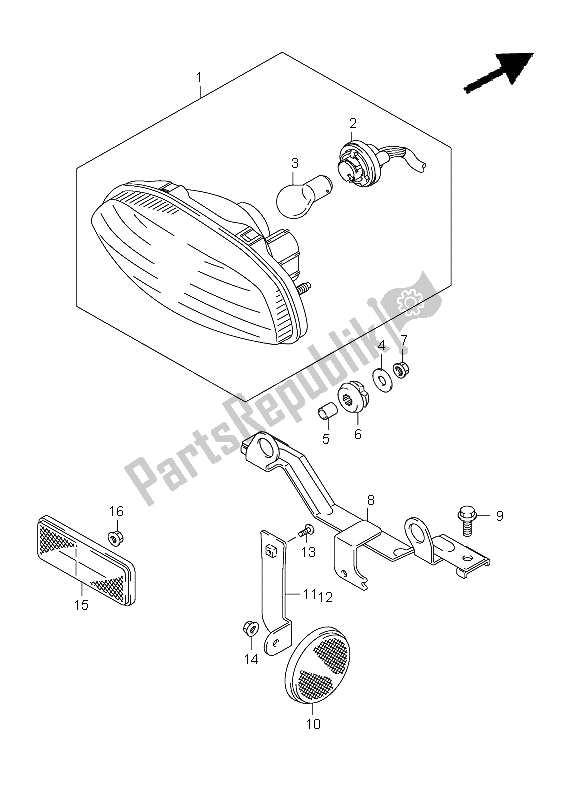 All parts for the Rear Combination Lamp (lt-a750xp P28) of the Suzuki LT A 750 XPZ Kingquad AXI 4X4 2011