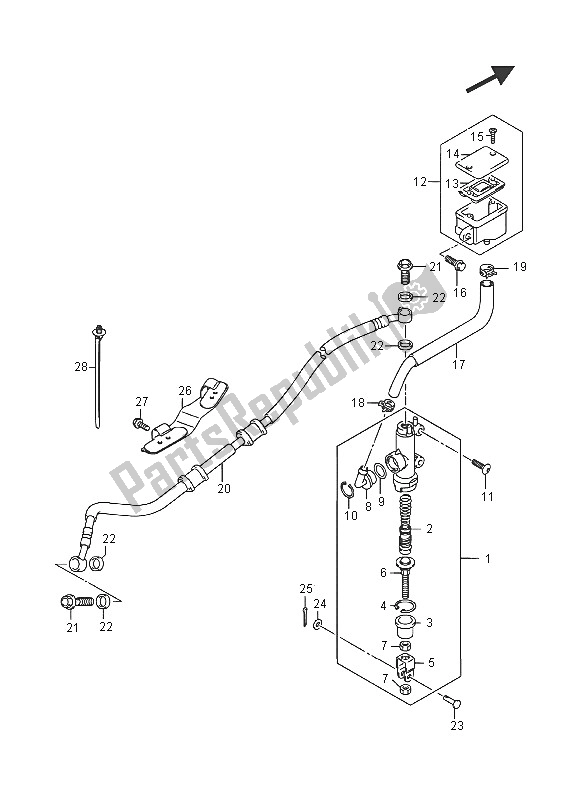 Wszystkie części do Tylny Cylinder G?ówny (gsx-s1000uf) Suzuki GSX S 1000A 2016