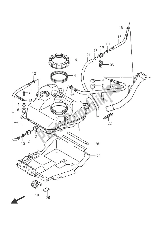 All parts for the Fuel Tank of the Suzuki AN 650Z Burgman Executive 2016