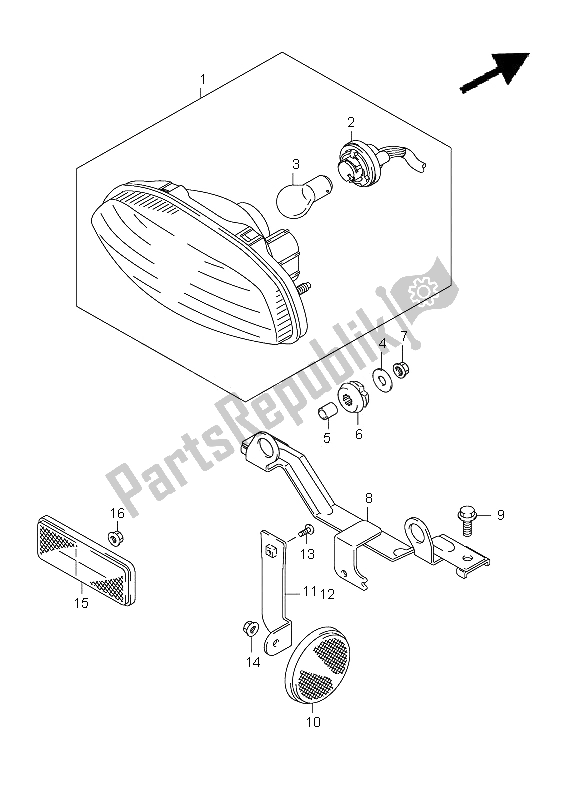 Alle onderdelen voor de Combinatielicht Achter (lt-a750xpz P28) van de Suzuki LT A 750 XPZ Kingquad AXI 4X4 2011