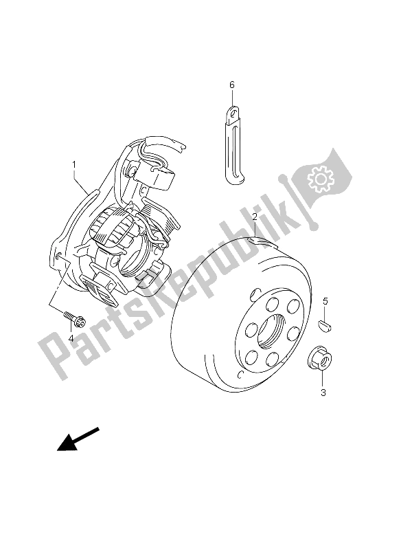 All parts for the Magneto of the Suzuki DR Z 125 SW LW 2012