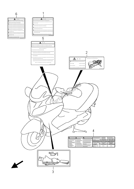 All parts for the Label (an650a E51) of the Suzuki AN 650A Burgman Executive 2011