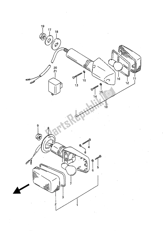 Tutte le parti per il Indicatore Di Direzione del Suzuki GSX R 1100 1992