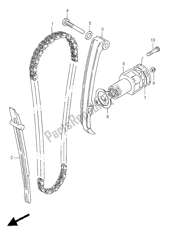 All parts for the Cam Chain of the Suzuki GN 250E 1996