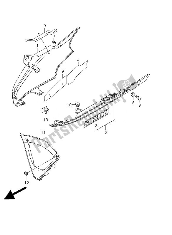 Tutte le parti per il Sotto Il Cofano del Suzuki GSX R 600 2010