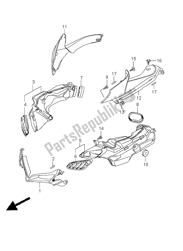 Todas las partes para Tubo De Entrada De Aire de Suzuki GSX R 600 2009