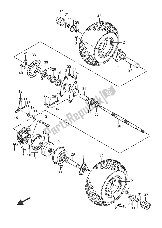 All parts for the Rear Wheel of the Suzuki LT Z 50 Quadsport 2016