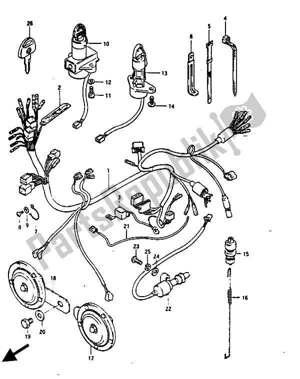 Tutte le parti per il Cablaggio Elettrico del Suzuki GS 850G 1985