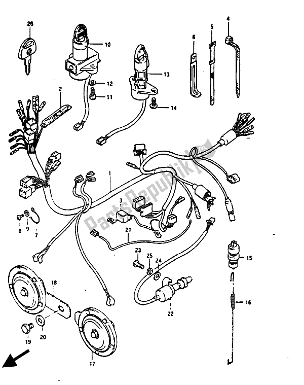 Tutte le parti per il Cablaggio Elettrico del Suzuki GS 850G 1985