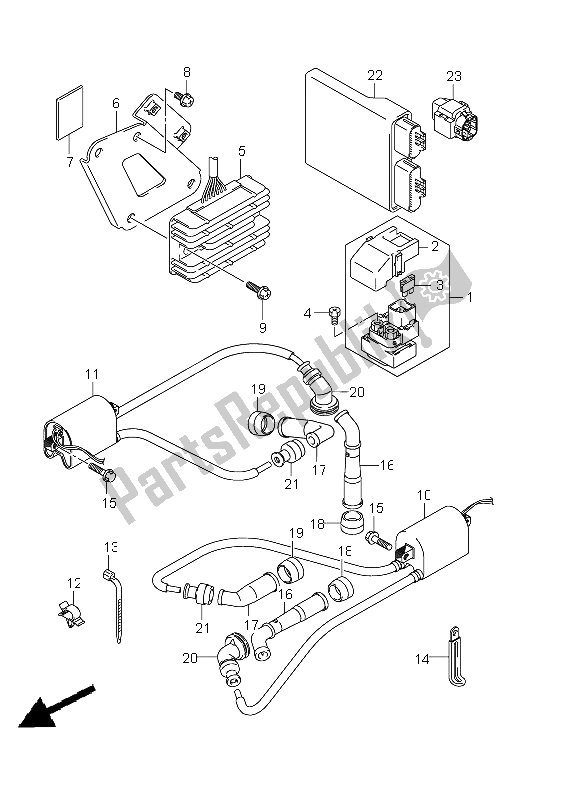 Tutte le parti per il Elettrico (dl650a E24) del Suzuki DL 650A V Strom 2011