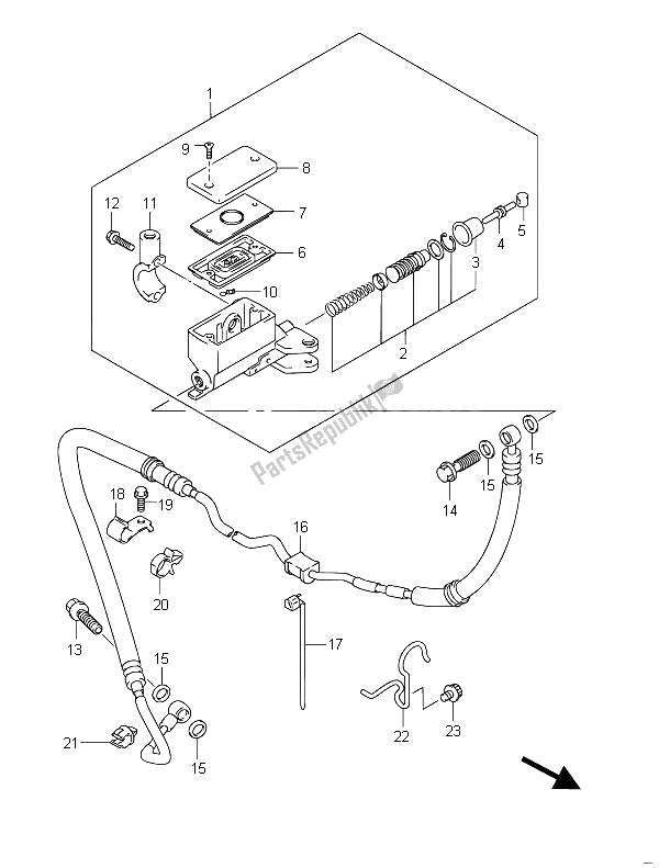 All parts for the Clutch Master Cylinder (gsf650su) of the Suzuki GSF 650 Sasa Bandit 2011