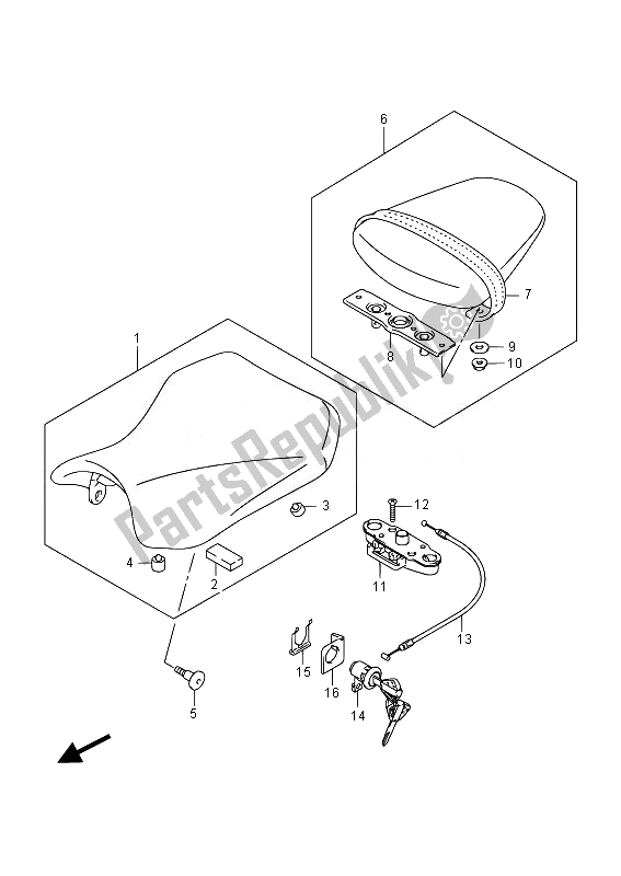 All parts for the Seat of the Suzuki GSX R 750 2014