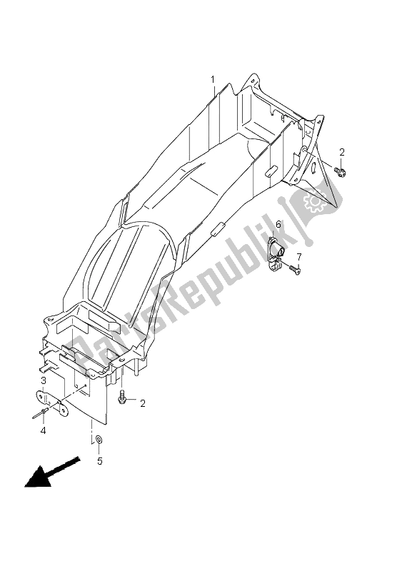 All parts for the Rear Fender of the Suzuki GSX 1400 2002