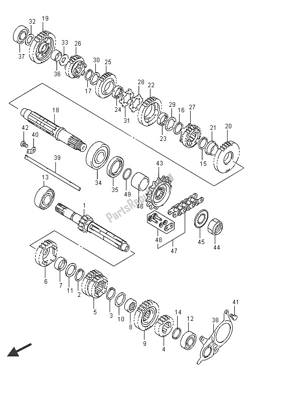 All parts for the Transmission of the Suzuki DL 650 AXT V Strom 2016