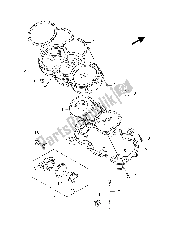 All parts for the Speedometer of the Suzuki DL 650 V Strom 2005