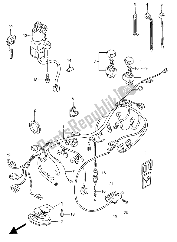 Tutte le parti per il Cablaggio Elettrico del Suzuki RGV 250 1991