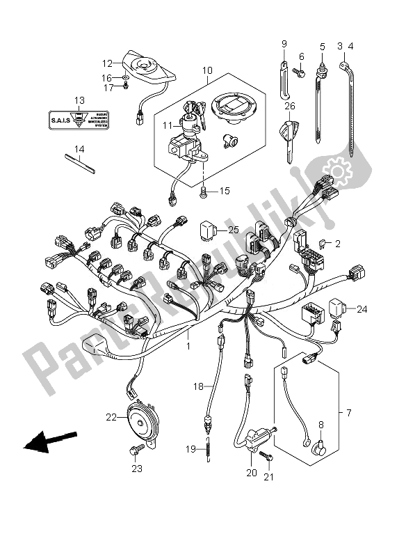 Tutte le parti per il Cablaggio (gsr600-u) del Suzuki GSR 600A 2010