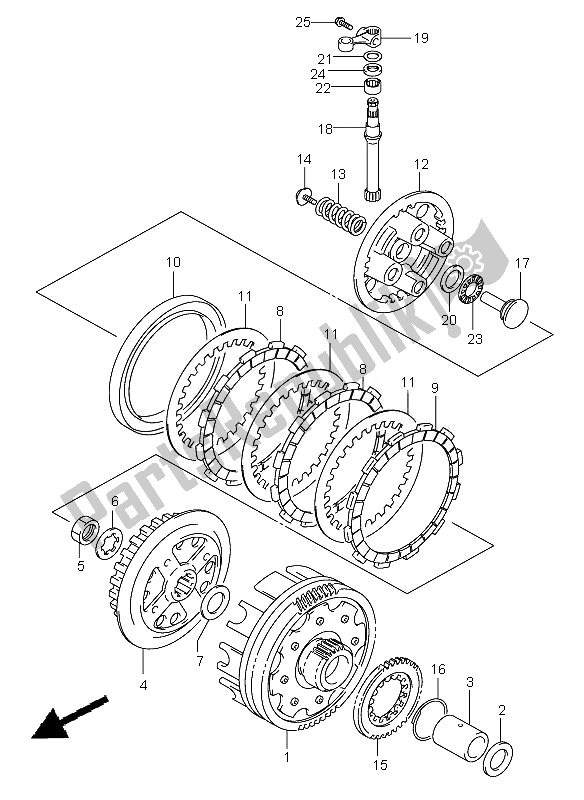 Tutte le parti per il Frizione del Suzuki VL 125 Intruder 2007