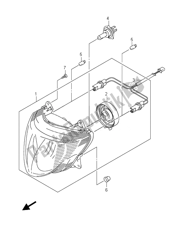 Tutte le parti per il Faro del Suzuki UX 150 Sixteen 2010