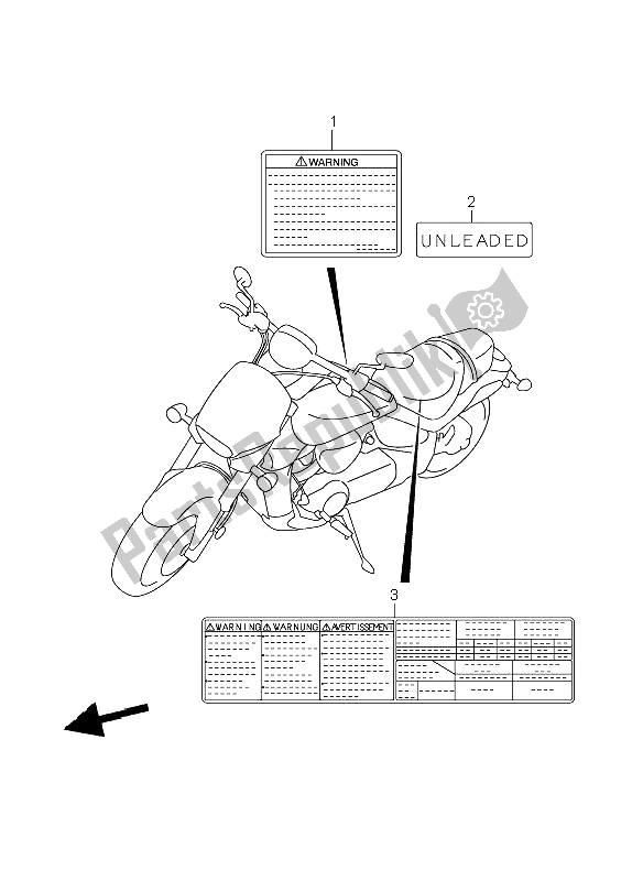 All parts for the Label of the Suzuki VZR 1800R M 1800 Intruder 2006