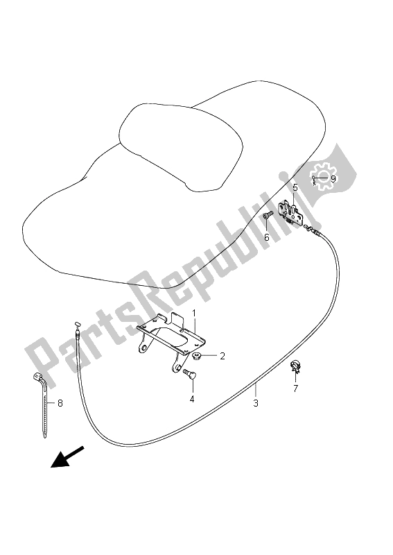 All parts for the Seat Support Bracket (an650a E24) of the Suzuki AN 650A Burgman Executive 2011