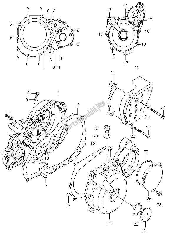 Tutte le parti per il Coperchio Del Carter del Suzuki LT Z 400 Quadsport 2006