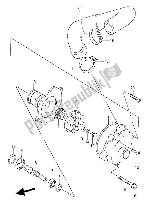 Tutte le parti per il Pompa Dell'acqua del Suzuki RF 900R 1996