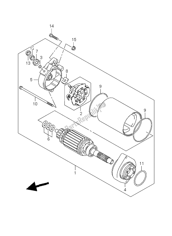 Toutes les pièces pour le Demarreur du Suzuki DL 1000 V Strom 2008