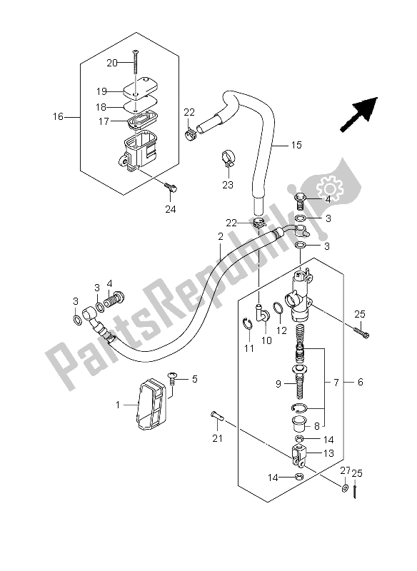 Todas las partes para Cilindro Maestro Trasero (sfv650-u) de Suzuki SFV 650A Gladius 2009