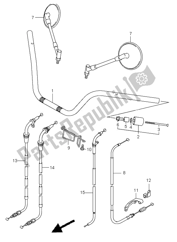 Alle onderdelen voor de Stuur van de Suzuki VL 125 Intruder 2007