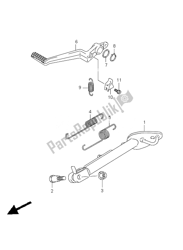 All parts for the Stand of the Suzuki SFV 650A Gladius 2010