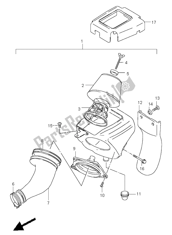 All parts for the Air Cleaner of the Suzuki RM 85 SW LW 2005