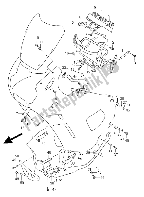 Alle onderdelen voor de Onderdelen Van De Motorkap van de Suzuki GSX 600F 1997